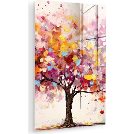 CUADRO DE METACRILATO Acuarela - Árbol - Arte - Abstracto Cuadros Para Dormitorio 60x90 (1/5)