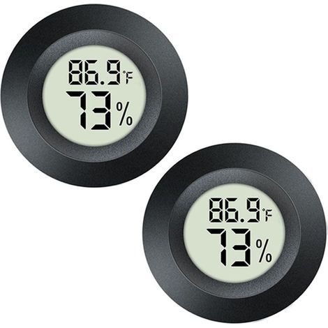 Lot de 2 mini thermomètres hygromètres numériques pour serres et terrariums - Affichage Fahrenheit et Celsius (1/5)