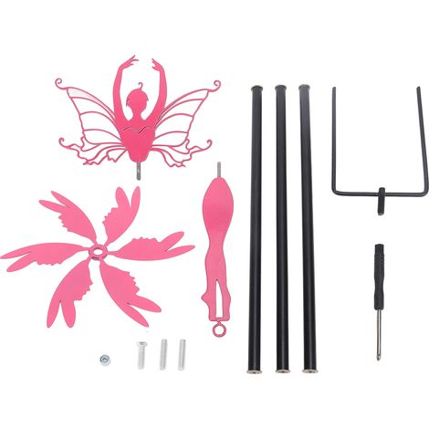 Moulin à vent décoratif en fer pour jardin, piquet rotatif robuste et artistique, ornement extérieur durable et charmant (1/5)