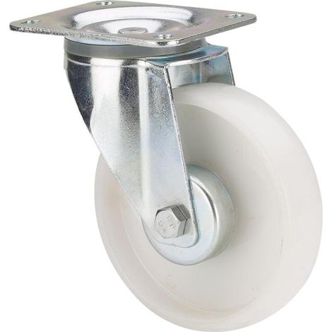 rueda giratora placa 130.1-150-1 cp poliamix blanco eje liso (1/2)