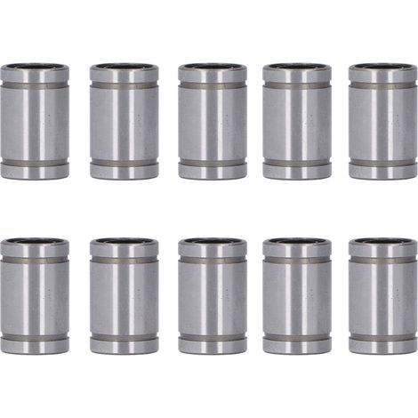 Lot de 10 roulements linéaires LM8UU, axe optique cylindrique pour cadre d'essai, alésage 8mm, diamètre extérieur 15mm, pièces de rechange pour glissière (1/5)