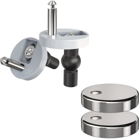 Kit de 2 charnières universelles pour abattant WC - Vis et joints inclus (1/5)