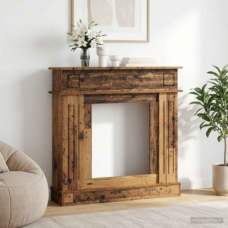 Cornice per camino Legno antico 102 x 26 x 100 cm vidaXL