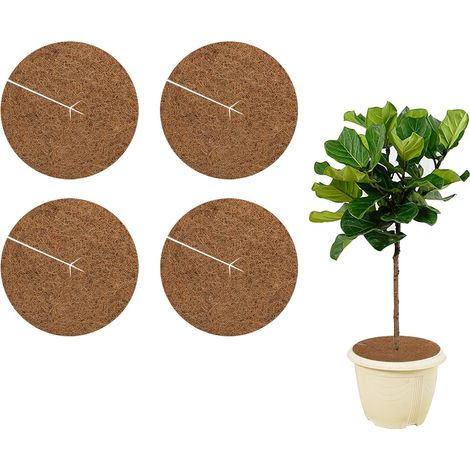 disques de paillis de coco, 30 cm, tapis de coco, disque de paillis de coco pour la protection hivernale des plantes en pot (1/5)