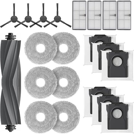 21-Piece Set for Robot Vacuum Cleaners: Main Brush, HEPA Filters, Dust Bags, Cleaning Cloths and Side Brushes (1/4)