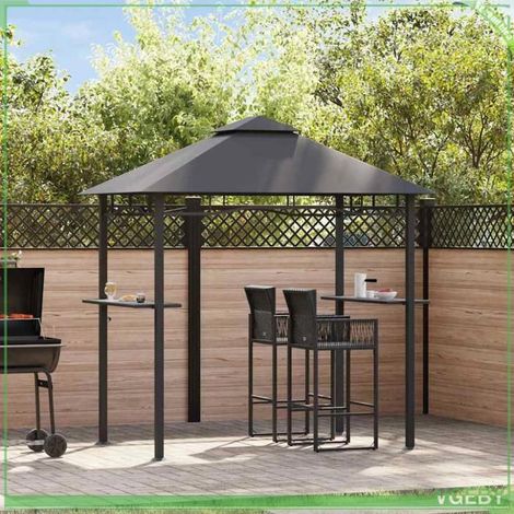 Belvédère de barbecue - FAFEICY - 48602 - 240x150x255 cm - Anthracite - Double toit (1/5)
