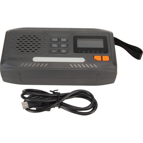 Radio d'urgence à manivelle, radio DAB portable rechargeable à l'énergie solaire, lampe torche 3W pour l'extérieur et la maison, SOS (1/5)
