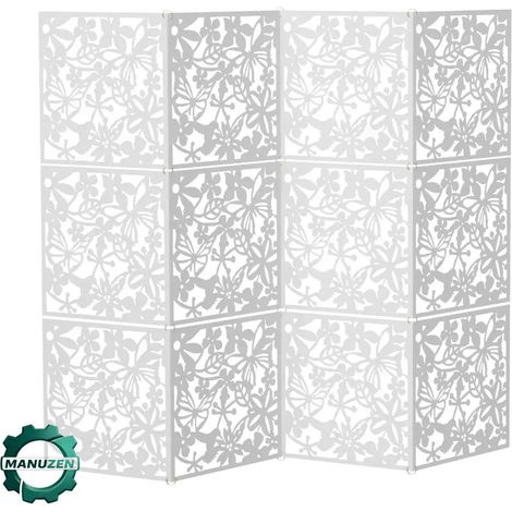 Manuzen - Lot de 12 panneaux décoratifs ajourés 40 × 40 cm – PVC (1/5)