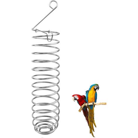 Hanging Parrot Feeder Parrot Food Baskets Bird Food Holder Stainless Steel Parrot Food for Millet co.ukuit Vegetables for Parakeets Canaries (1/4)