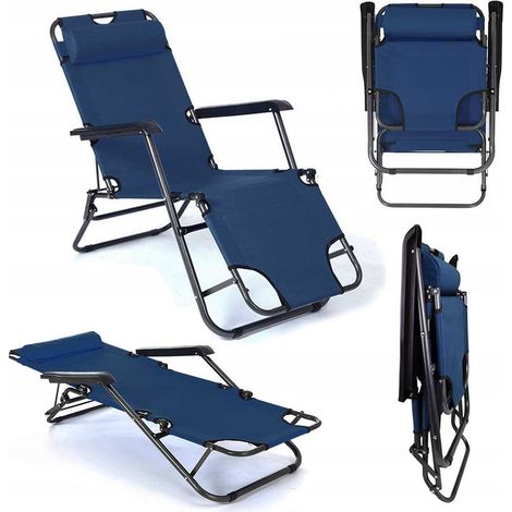 Sdraio Poltrona da giardino 153x60x80 ISWING COMFORT blu navy Domarex (1/5)