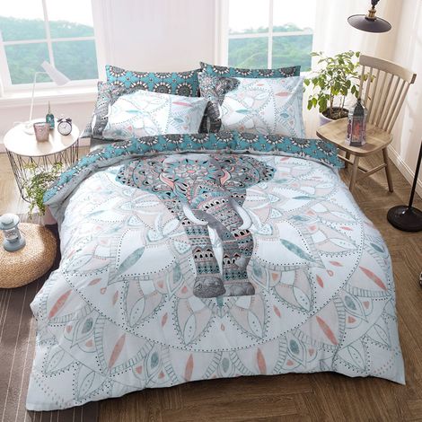 Housse de Couette réversible, 48x74cm, Bleu Sarcelle, Double 200x200cm (1/5)