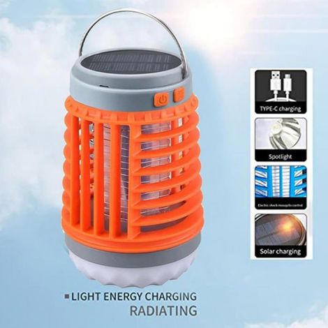 Lampe Anti Moustique Camping Solaire Étanche, Piège Insectes Extérieur Patio Jardin Voyage Maison Portable (1/5)