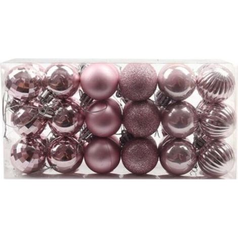 36 pièces/ensemble 4CM boules de nol décoration d'arbre de nol boules en plastique de nol incassables ornements pour décor d'anniversaires et de fêtes (1/5)
