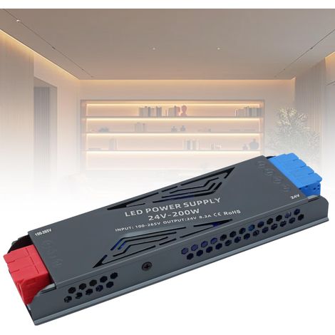 24V 200W Alimentation LED Driver 220V 24V 200W 8,3A LED Transformateur Ultra Fin LEDs Transfo Alimentation à Découpage Convertisseur De Tension AC à DC Pour Ruban LEDs Intérieur (1/5)