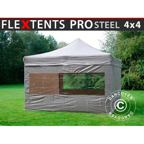 Pop up gazebo FleXtents Pop up canopy Folding tent PRO Steel 4x4