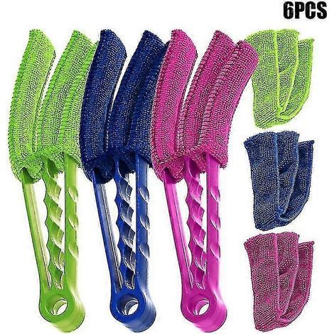 Outil de nettoyage pour stores vénitiens, plumeau pour stores avec 3 manchons en microfibre lavables, 3 chiffons de nettoyage pour volets (lot de 3 - multicolore) (1/2)