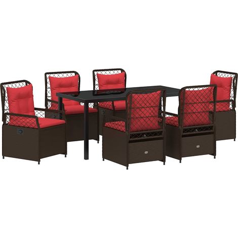 Maison Exclusive - Conjunto de Comedor de Jardín 7 pcs Marrón rat