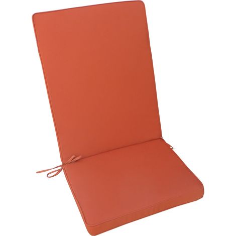 Cuscino imbottito da esterno 40x90 cm con schienale per sedie idrorepellente e sfoderabile - Arancione (1/5)
