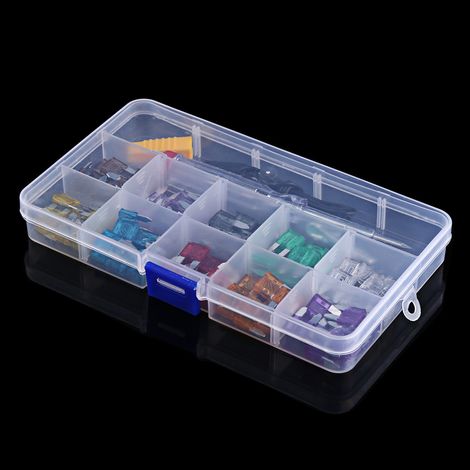 Packung mit 100 Mini-Flachsicherungen 2A-35A, komplettes Sortiment für Pkw, Lkw, SUV und andere Fahrzeuge. (1/5)