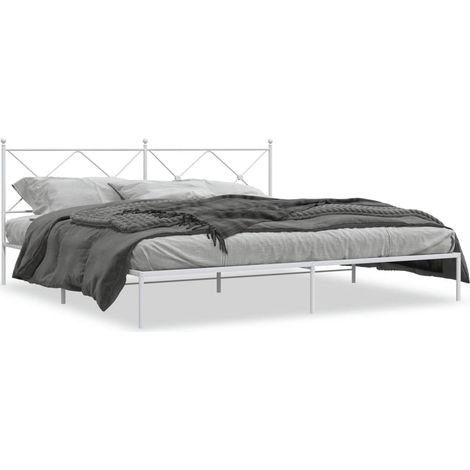 Maison Exclusive - Giroletto con Testiera Metallo Bianco 193x203 cm