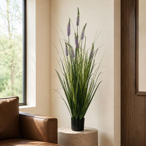 125cm Artificial Lavender Grass with Pot (1/4)