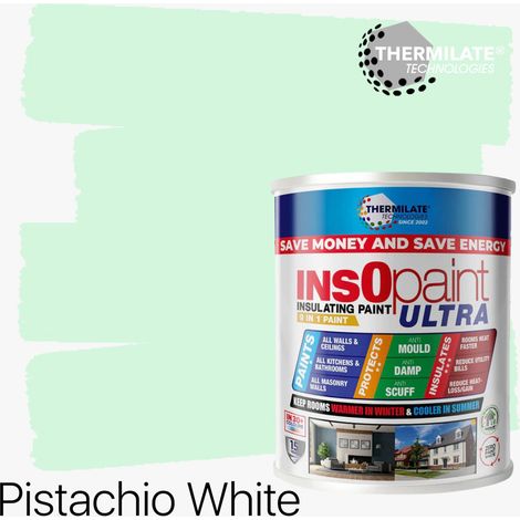 InsOpaint ULTRA - 9 IN1 Interior & Exterior Paint-  Insulating & Energy Saving Interior Walls & Ceilings - Pistachio White - 1L (1/5)