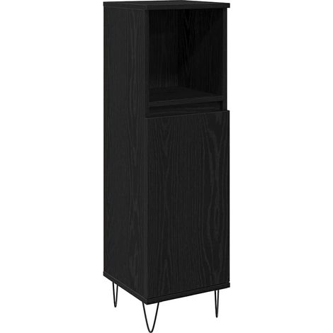 Maison Exclusive - Mobile da Bagno Rovere Nero 30 x 30 x 100 cm Legno multistrato
