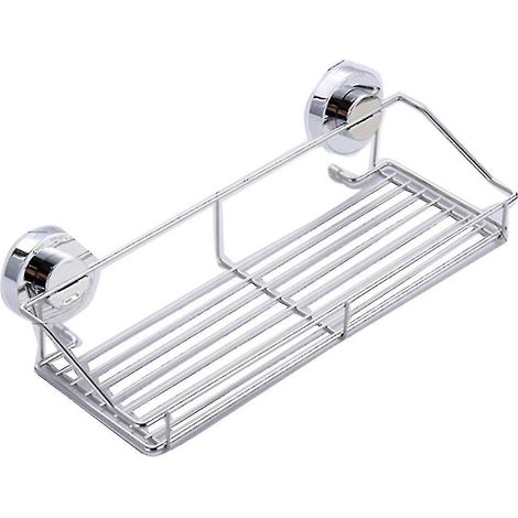 Étagère de rangement en acier inoxydable pour cuisine, salle de bain et douche, avec panier à ventouses. (1/5)