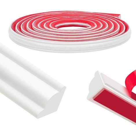 Selbstklebende flexible PVC-Sockelleiste 5 Meter flexibler Kantenstreifen dekorative selbstklebende Leiste geeignet für Laminatböden Wände Decken (1/4)