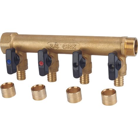GRK – Raccord de robinetterie 3/4" 4 pôles glissière D 16 – Filetage entrée 3/4" – Pour installations en milieu humide