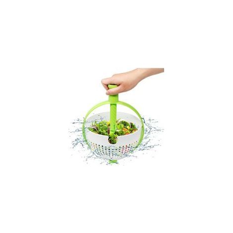 Petite essoreuse à salade, panier de vidange rotatif rapide et facile, filtre de lavage de légumes de cuisine avec poignée pliable (1/5)