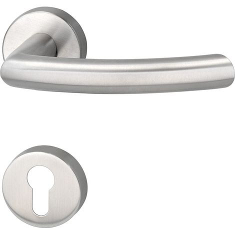 MARCHESI Drückergarnitur ARC - auf Rosette PZ, 38 - 45, Edelstahl matt (1/3)