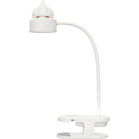 Lampe de lecture LED flexible blanche avec veilleuse intégrée / Batterie rechargeable USB / Lampe de lecture pour bureau, lit, table de chevet - Lumineuse et pratique - (1/5)
