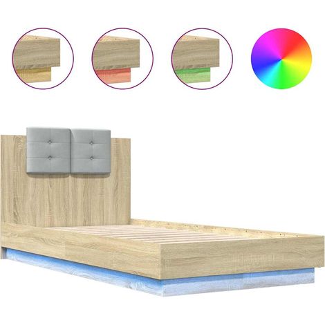 Maison Exclusive - Estructura de cama cabecero luces LED roble So (1/5)