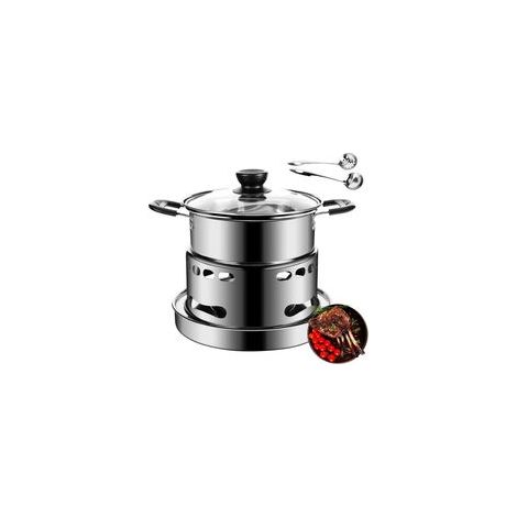 Réchaud à gaz portable 18 cm – Acier inoxydable – Puissance de feu réglable – Pour 1-3 personnes – Utilisation intérieure et extérieure