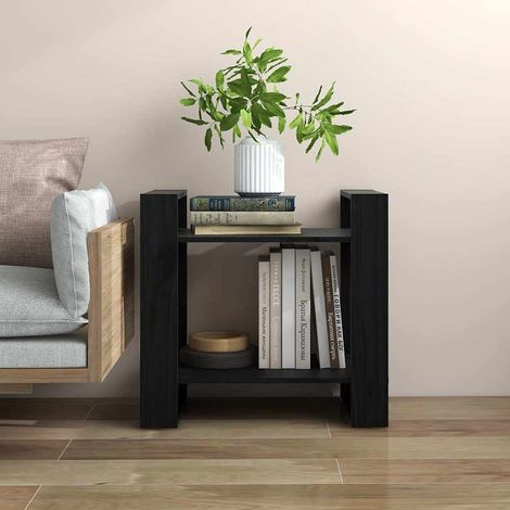 vidaXL Book Cabinet/Room Divider Black 60x35x57 cm Solid Wood Pine (1/5)