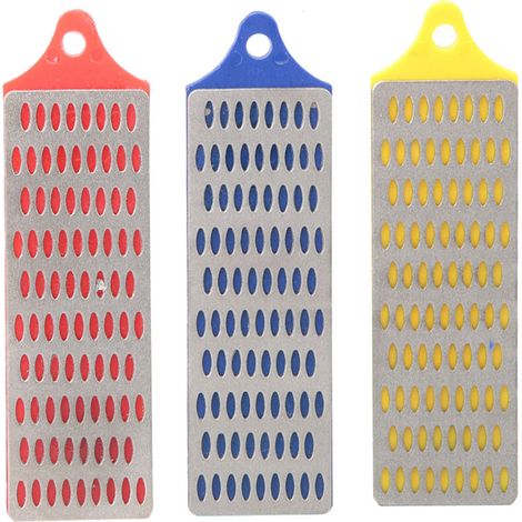 Ensemble de Mini Pierres à Aiguiser pour Couteaux en Diamant, Pierre à Aiguiser de Cuisine 3 Pièces pour Couteaux de Chef, Facile à Utiliser, pour un Polissage de Précision (1/5)