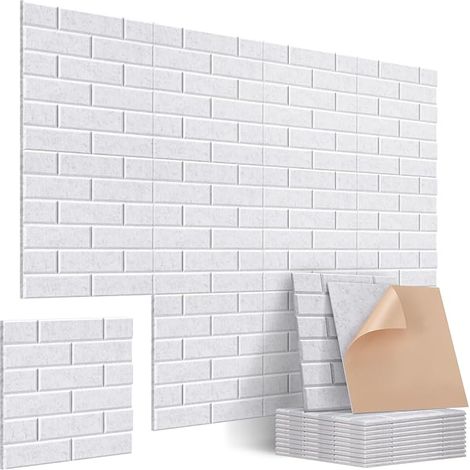 12 Pack Acoustic Brick Panels Self-Adhesive Acoustic Panels for Studio Bedroom Ceiling 30 x 30 x 1cm Grey (1/5)