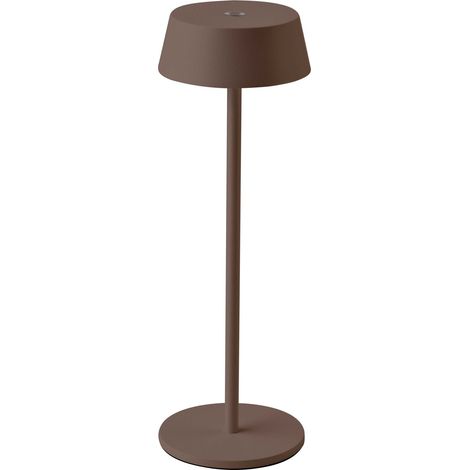 V-TAC VT-7562 Lampada da tavolo LED 2W bianco caldo 3000K con batteria ricaricabile pulsante touch ON/OFF dimmerabile colore corten IP54 - SKU 6821 (1/8)