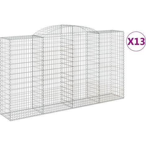 Maison Exclusive - Paniers à gabions arqués 13 pcs 300x50x160/180 cm fer galvanisé