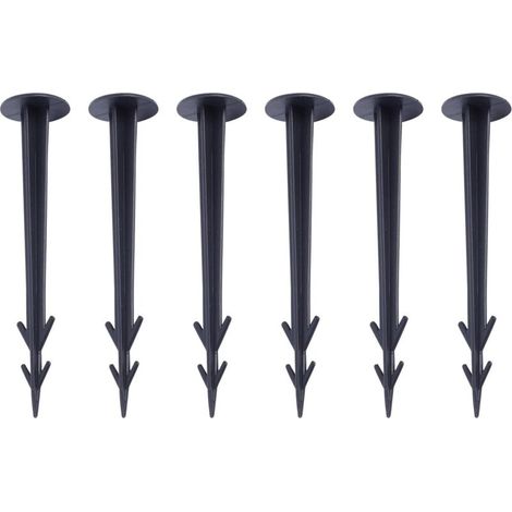 100 Piquets de Jardin,Piquets de Jardin en Plastique Robustes pour la Fixation des Tissus Anti Mauvaises Herbes Plastique Noir Piquet de Terre pour Toile de Paillage