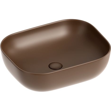 Lavabo d'appoggio marrone in ceramica da 50,5 x 40,5 cm - Serie Nature (1/4)