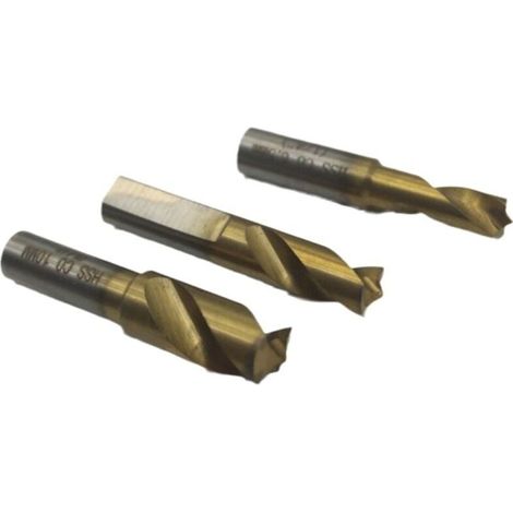 Lot de 3 forets à points de soudure 6,5 mm/8 mm/10 mm avec pointe de centrage, fraise en titane pour enlever le point de soudure, les joints de soudure en tôle (1/4)