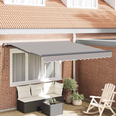 Toldo retráctil Gris Claro 300 x 250 cm Poliéster y Aluminio (1/4)
