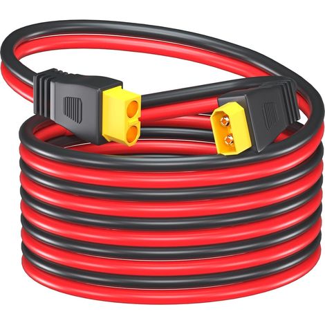 Câble de rallonge XT60 mâle vers femelle 12 AWG 3 m pour batterie RC, pack de batterie, générateur solaire, station d'alimentation portable et panneau solaire (1/5)