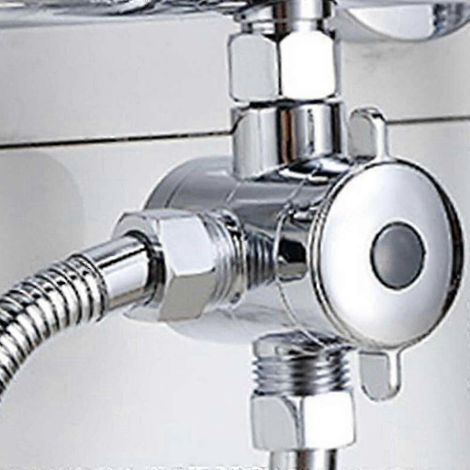 Robinet inverseur de douche à 3 voies pour pommeau de douche de bidet avec adaptateur en T (1/5)