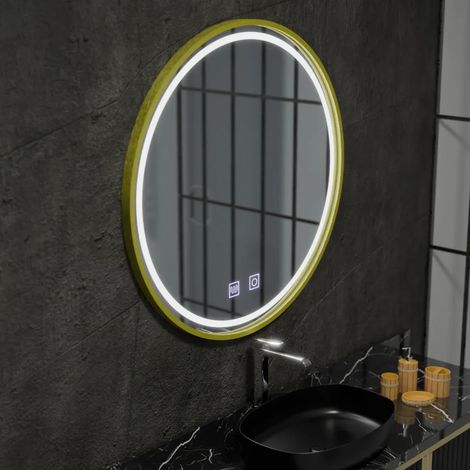 Miroir LED Rond 50cm Glanz Touch Systeme Desembuage Gradable (1/5)