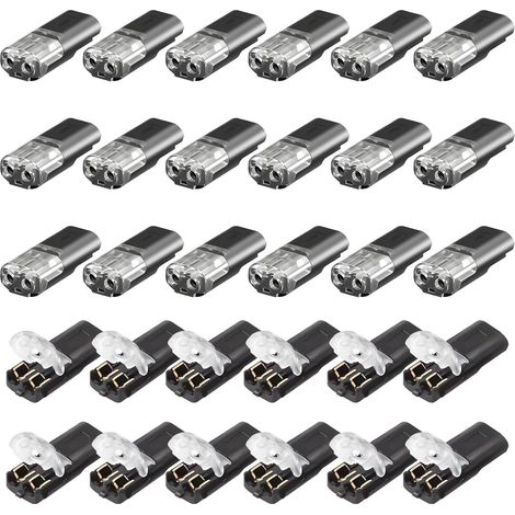 30 PCS Connecteur Electrique Etanche 2 Broches Connecteur 12V Rapide Pour Câbles Domino Electrique Etanche Connexion Automobile Connecteur Etanche 2 Fils Connecteurs Rapides Pour Câbles (1/5)