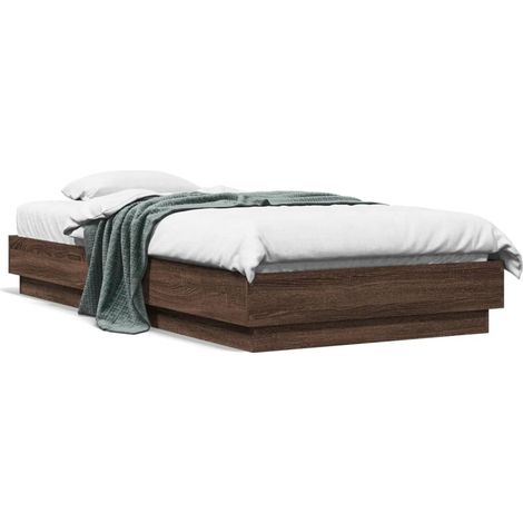 Bettgestell mit LED Braun Eiche 75x190 cm (1/5)