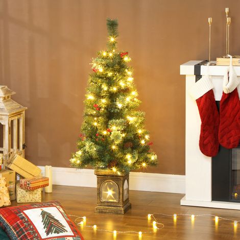 Sapin de Noël artificiel de 120 cm, sapin artificiel avec 100 lumières LED, 8 modes d'éclairage, 214 branches (1/5)